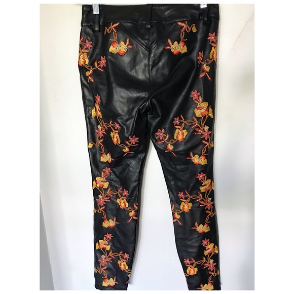 nasty gal embroidered faux leather pants - Picture 8 of 8